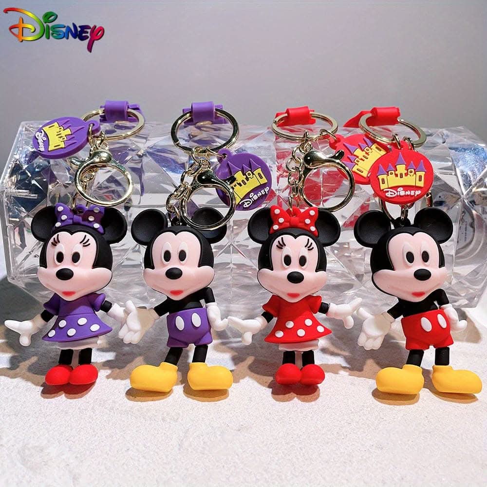 Disney Mickey & Minnie PVC Keychain – Car Interior Accessory & Bag Charm