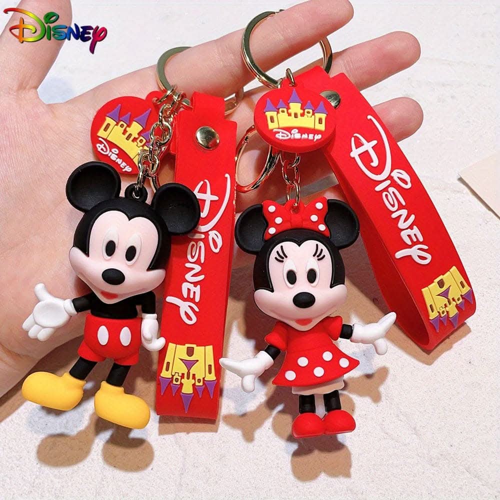 Disney Mickey & Minnie PVC Keychain – Car Interior Accessory & Bag Charm