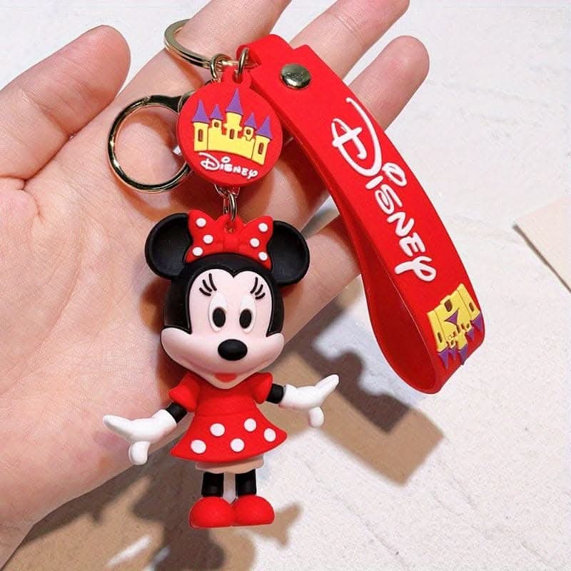 Disney Mickey & Minnie PVC Keychain – Car Interior Accessory & Bag Charm