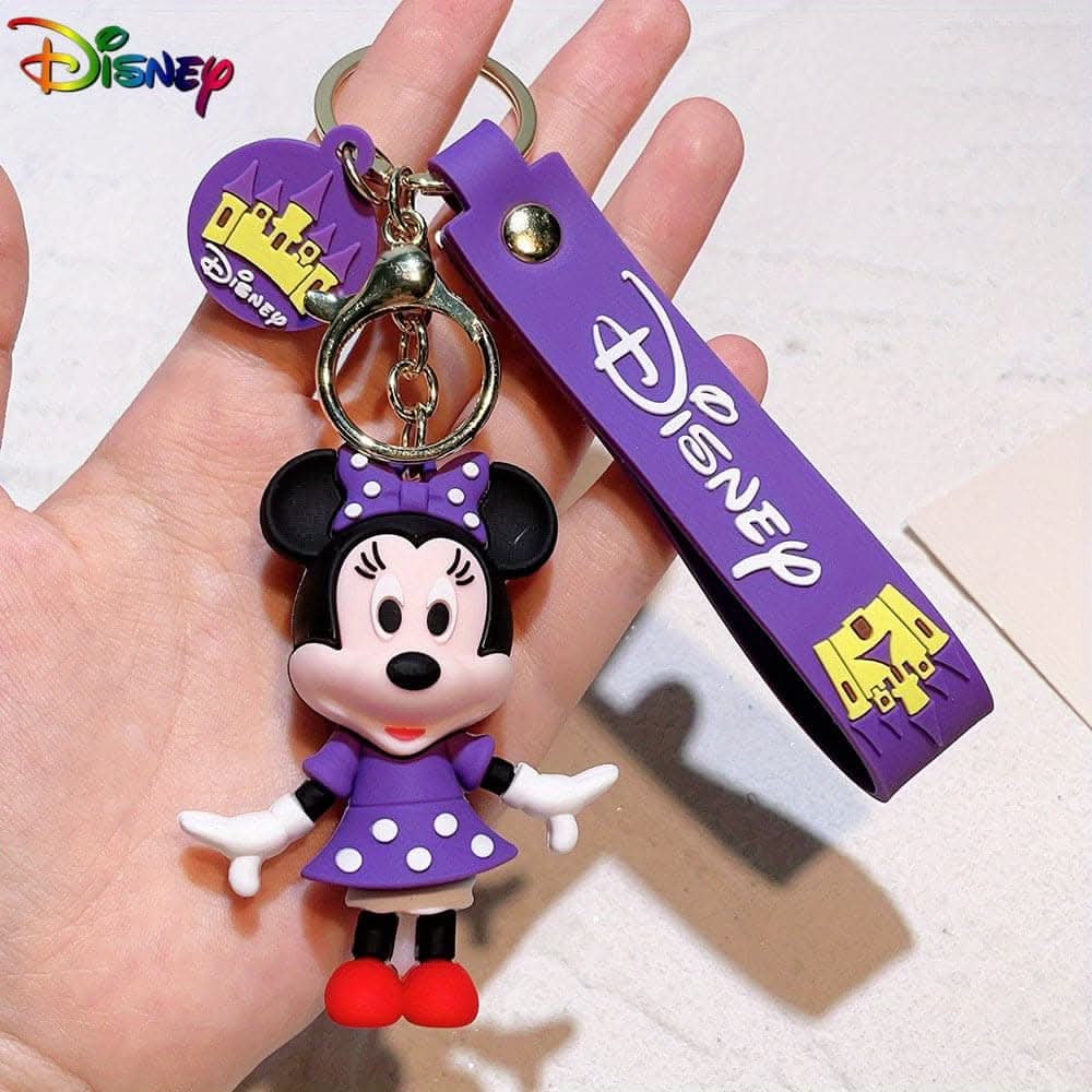 Disney Mickey & Minnie PVC Keychain – Car Interior Accessory & Bag Charm