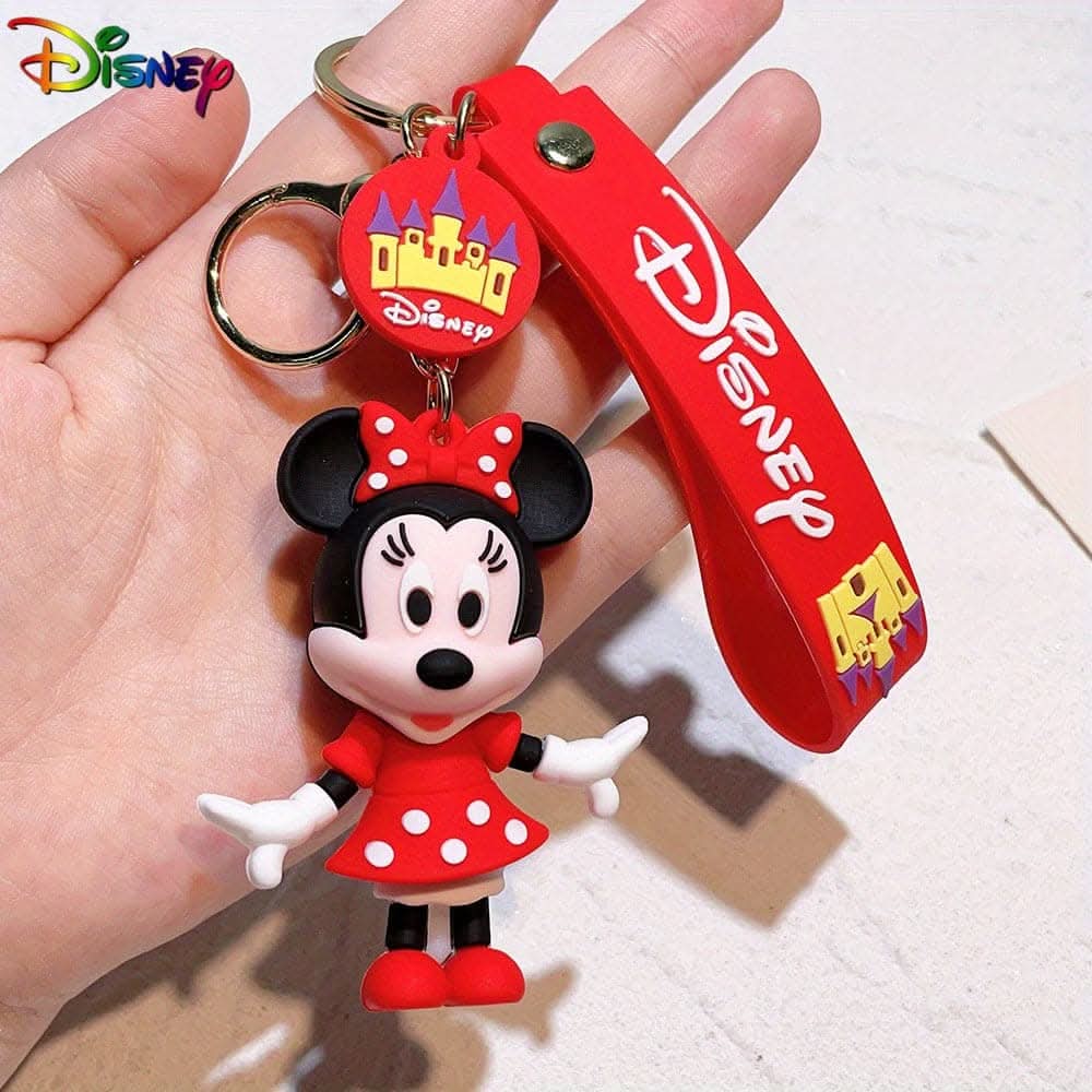 Disney Mickey & Minnie PVC Keychain – Car Interior Accessory & Bag Charm