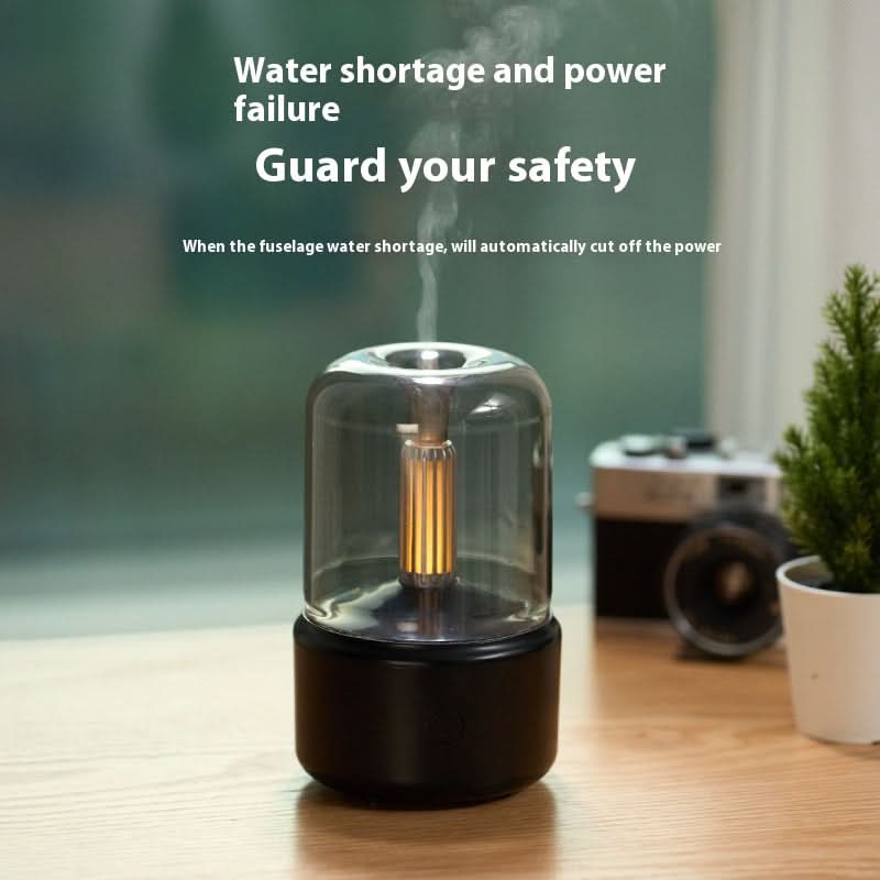 USB Aromatherapy Humidifier with Candlelight Lamp – Bedroom Decor & Gift