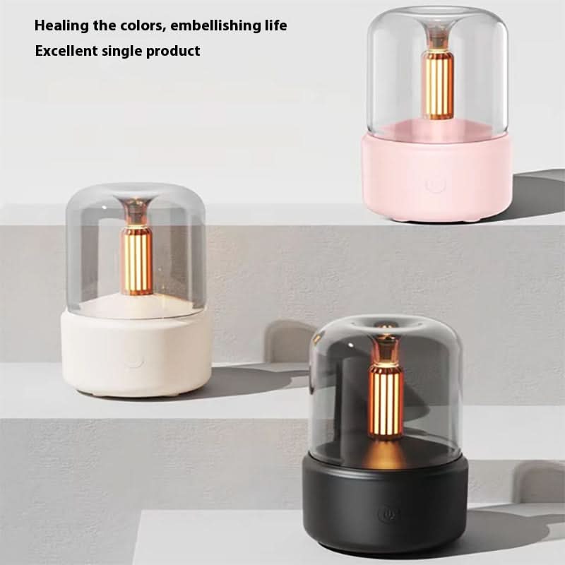 USB Aromatherapy Humidifier with Candlelight Lamp – Bedroom Decor & Gift