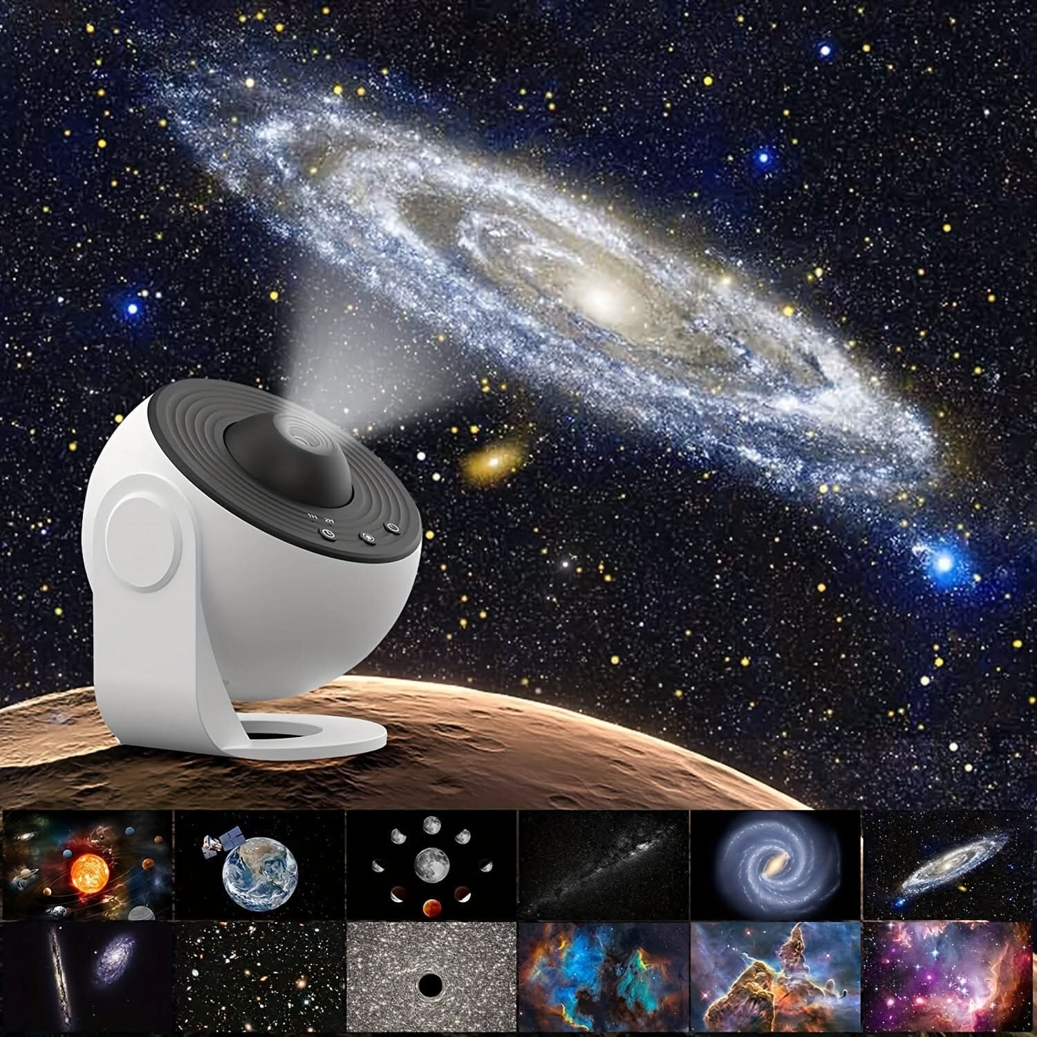 Star Projector Lamp with 13 Films & Touchpad Control
