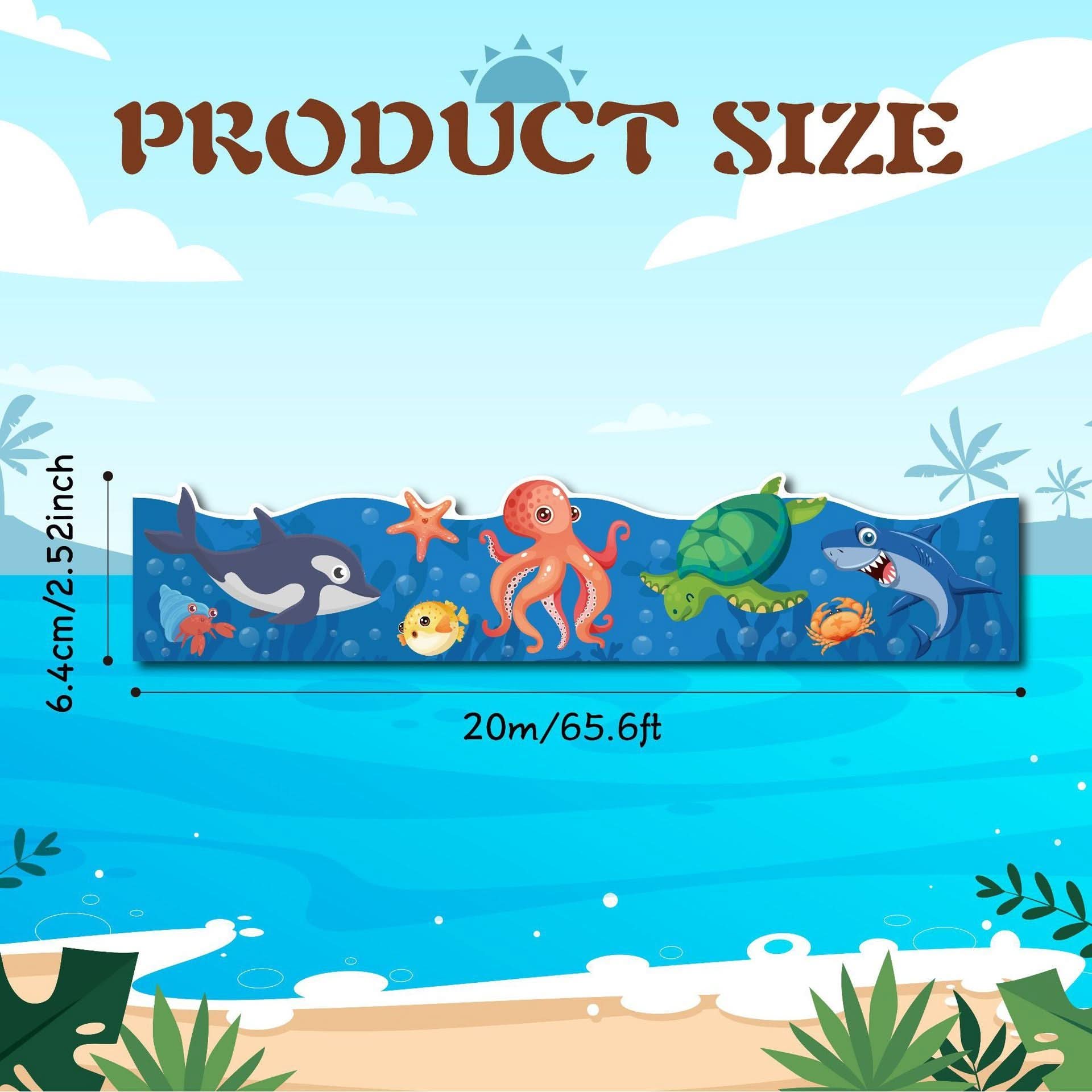 Cartoon Underwater Animal Wall Border Sticker