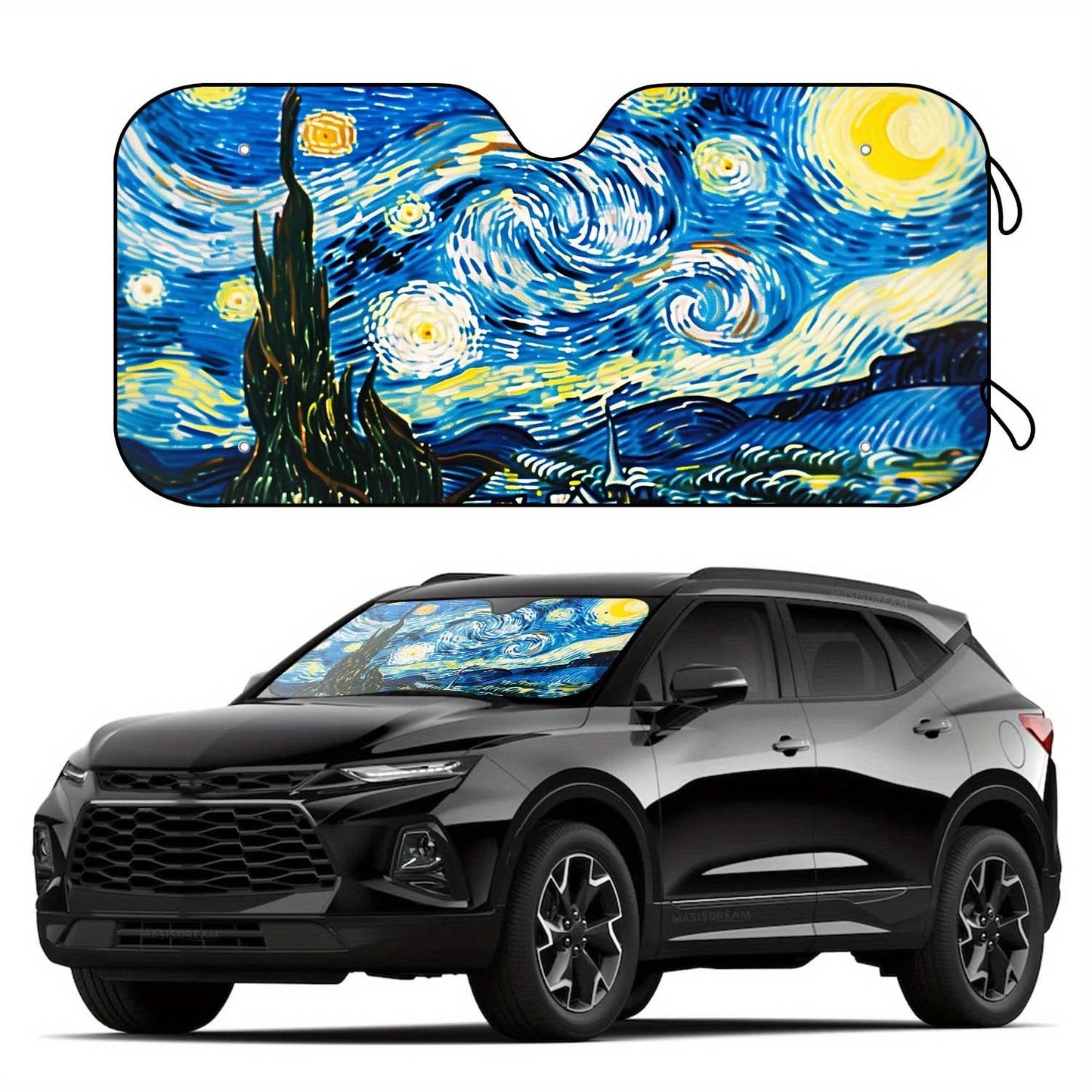 Starry Night RV Windshield Sunshade – UV Protection with Suction Cups