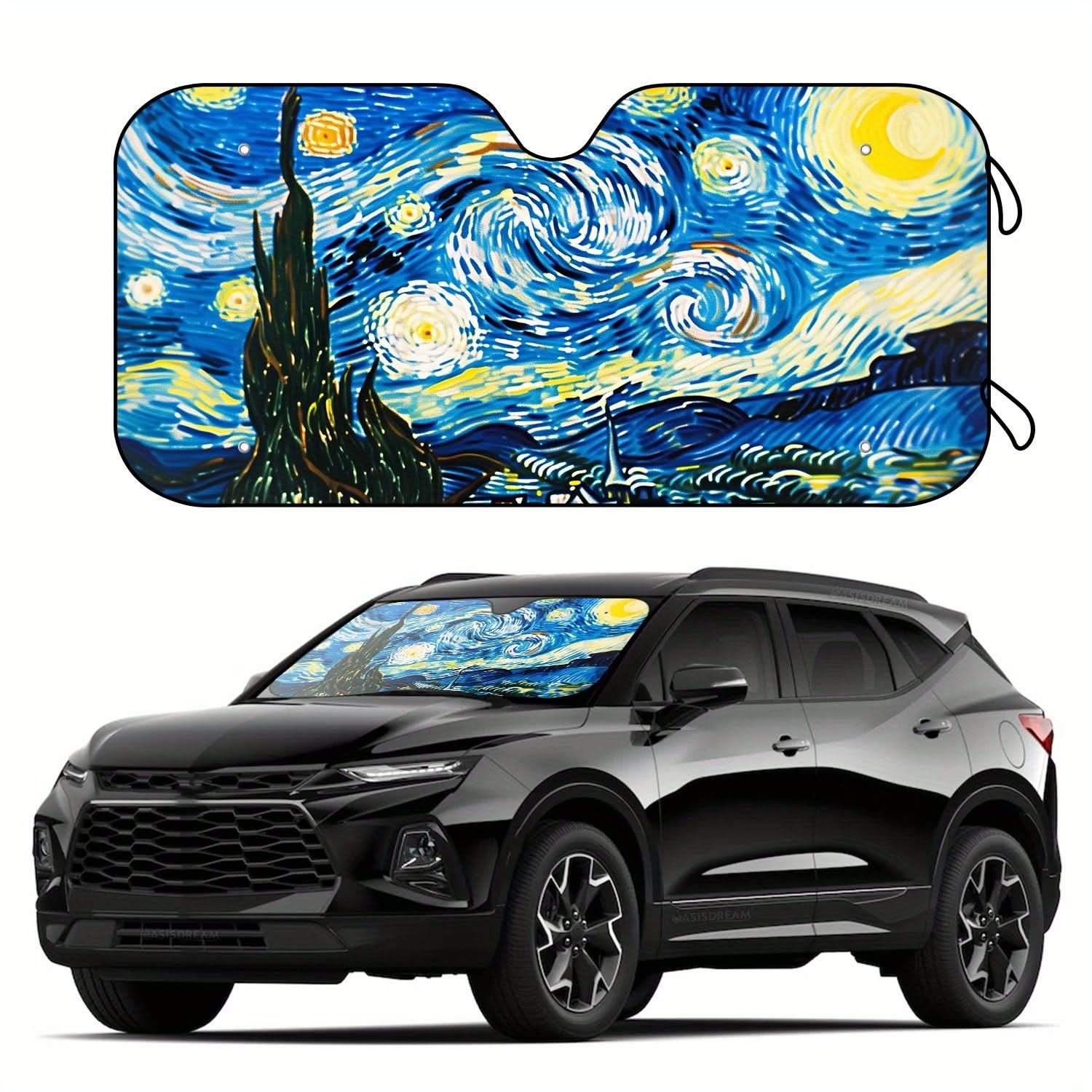 Starry Night RV Windshield Sunshade – UV Protection with Suction Cups