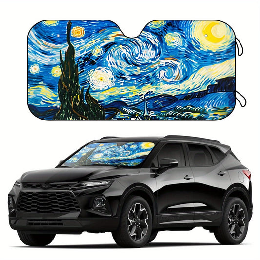 Starry Night RV Windshield Sunshade – UV Protection with Suction Cups