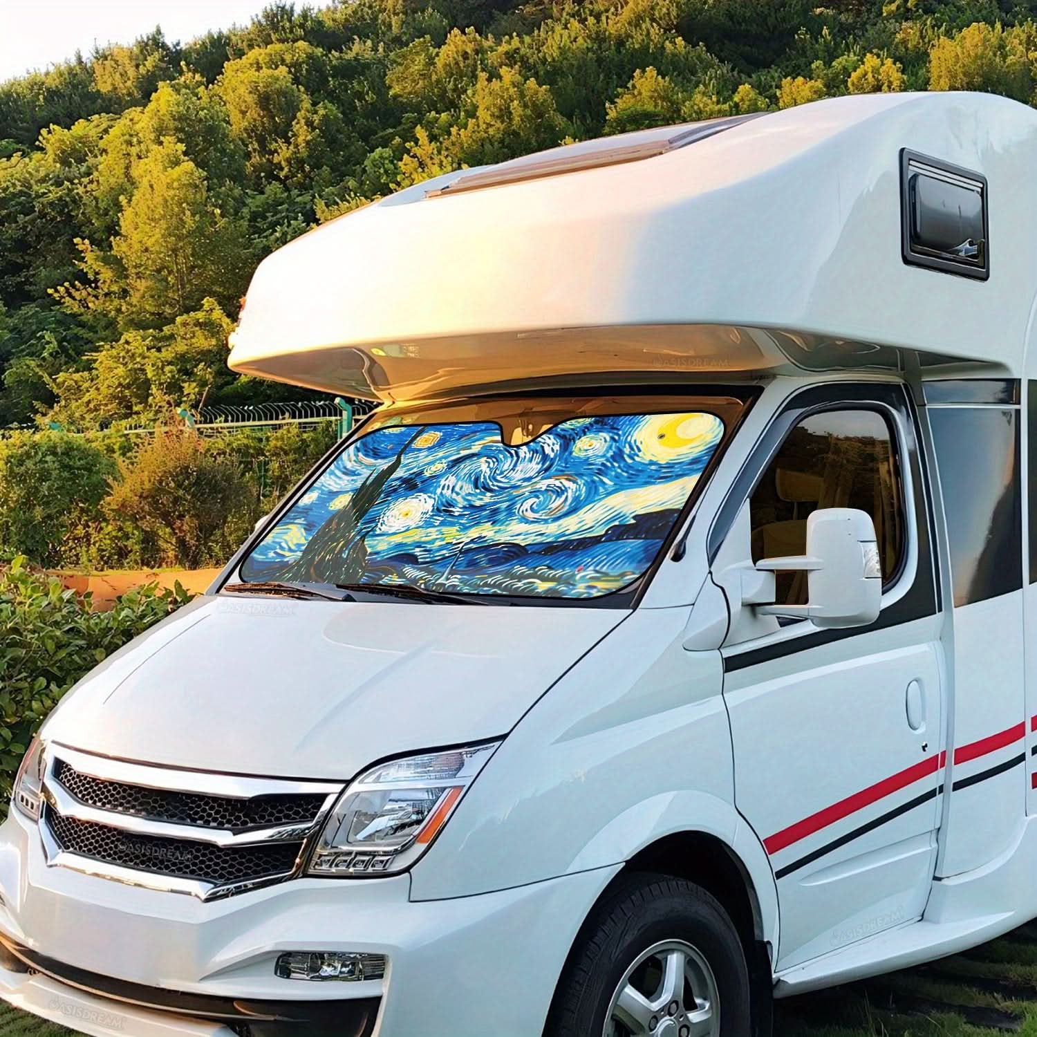 Starry Night RV Windshield Sunshade – UV Protection with Suction Cups
