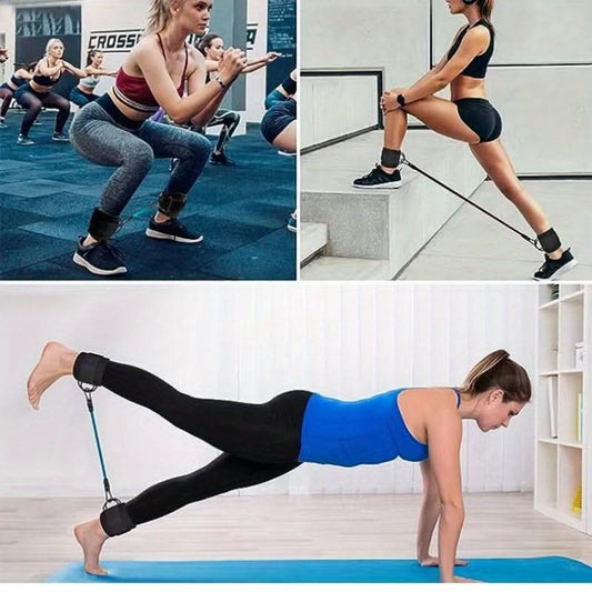 5-Piece Resistance Bands Set with Ankle Straps