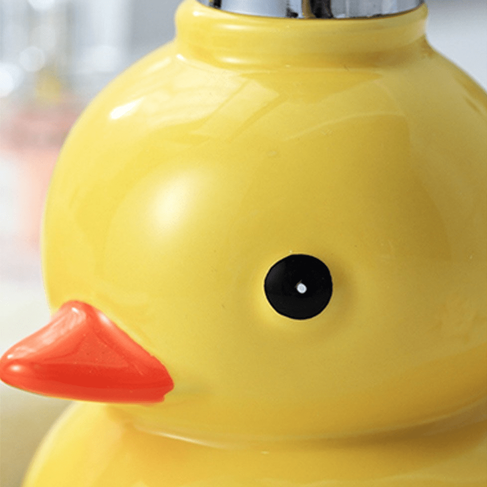 Yellow Duck Ceramic Soap Dispenser – Refillable Bathroom Accessory