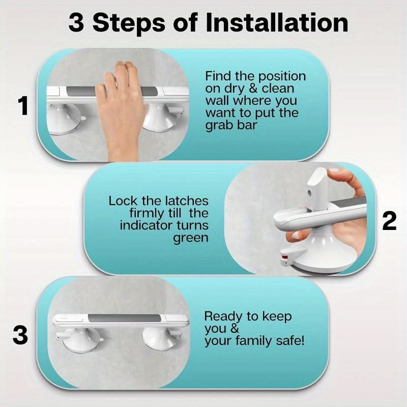 12-Inch Suction Grab Bars for Bathrooms