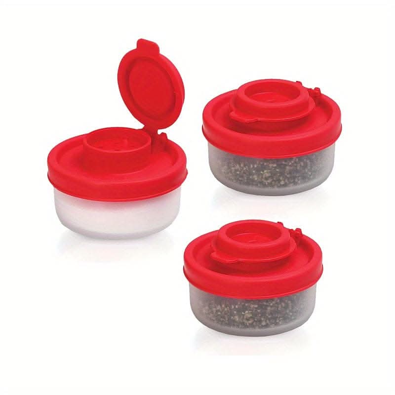 Spice Jar Set with Shaker Pour Lids - Moisture-Proof Plastic Seasoning Containers