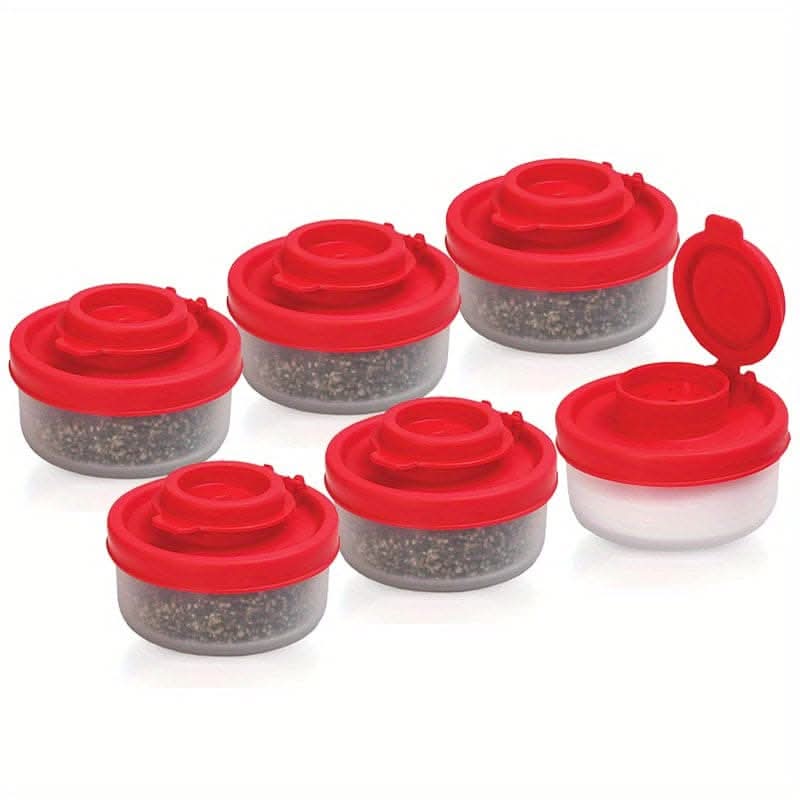 Spice Jar Set with Shaker Pour Lids - Moisture-Proof Plastic Seasoning Containers
