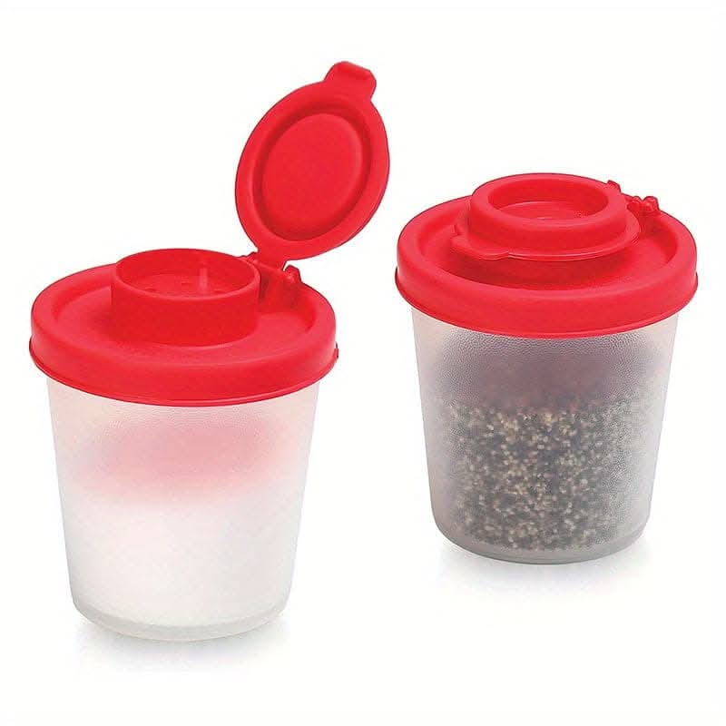 Spice Jar Set with Shaker Pour Lids - Moisture-Proof Plastic Seasoning Containers