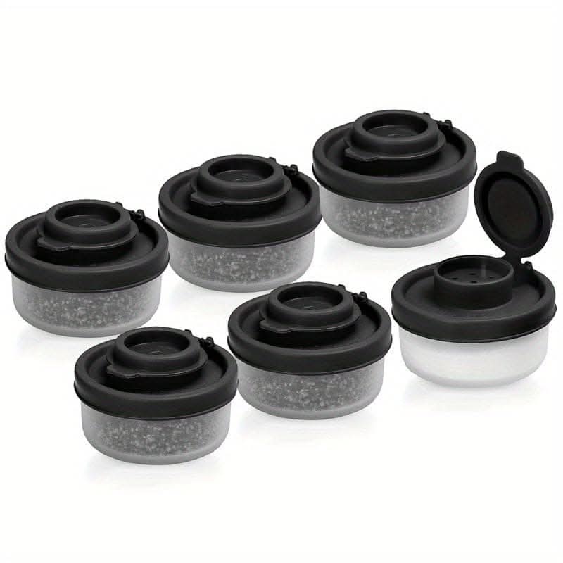Spice Jar Set with Shaker Pour Lids - Moisture-Proof Plastic Seasoning Containers