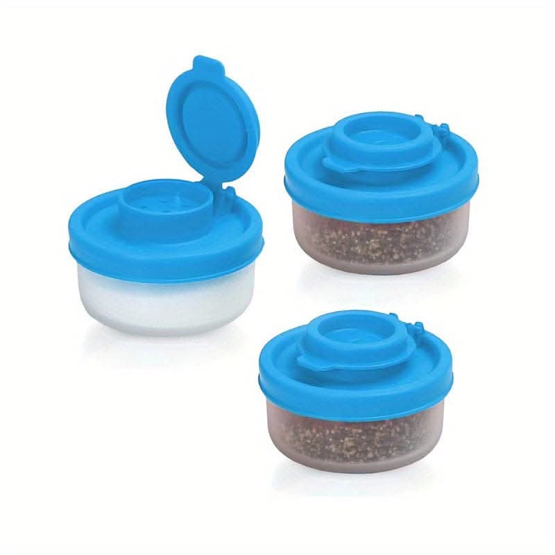 Spice Jar Set with Shaker Pour Lids - Moisture-Proof Plastic Seasoning Containers