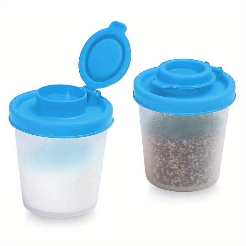 Spice Jar Set with Shaker Pour Lids - Moisture-Proof Plastic Seasoning Containers