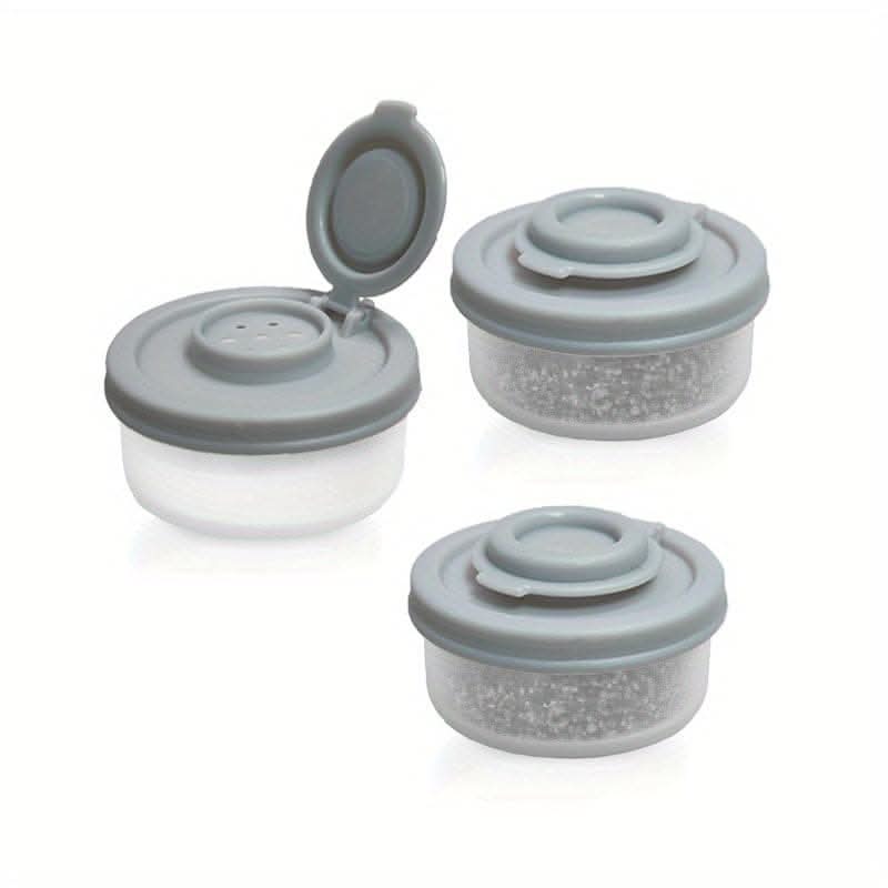 Spice Jar Set with Shaker Pour Lids - Moisture-Proof Plastic Seasoning Containers