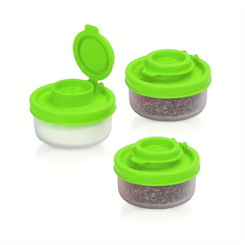 Spice Jar Set with Shaker Pour Lids - Moisture-Proof Plastic Seasoning Containers