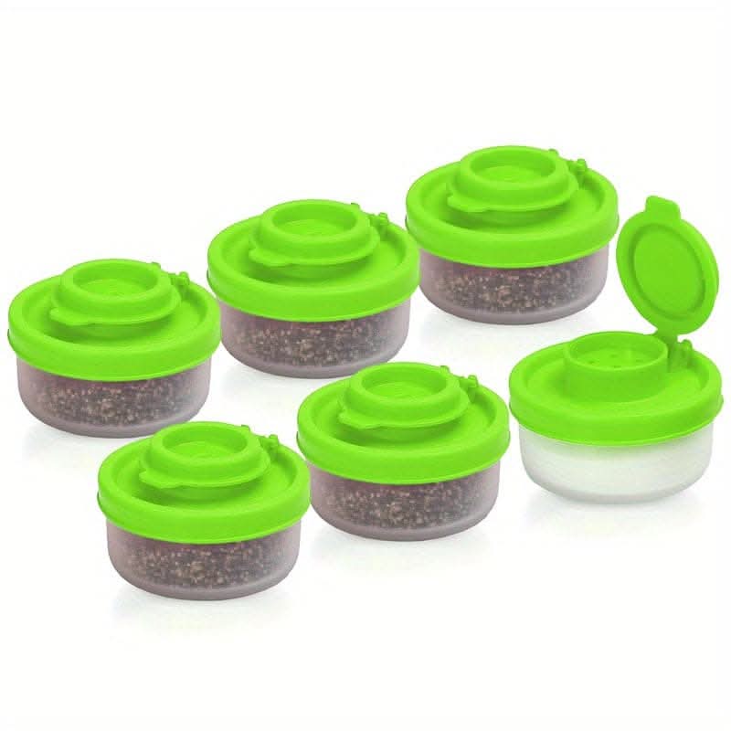 Spice Jar Set with Shaker Pour Lids - Moisture-Proof Plastic Seasoning Containers