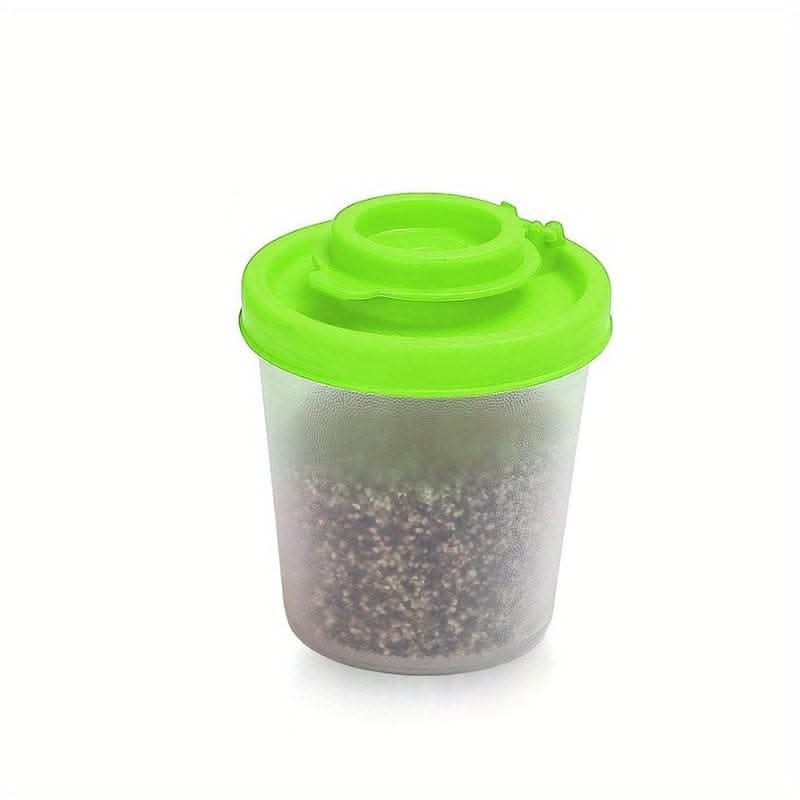 Spice Jar Set with Shaker Pour Lids - Moisture-Proof Plastic Seasoning Containers