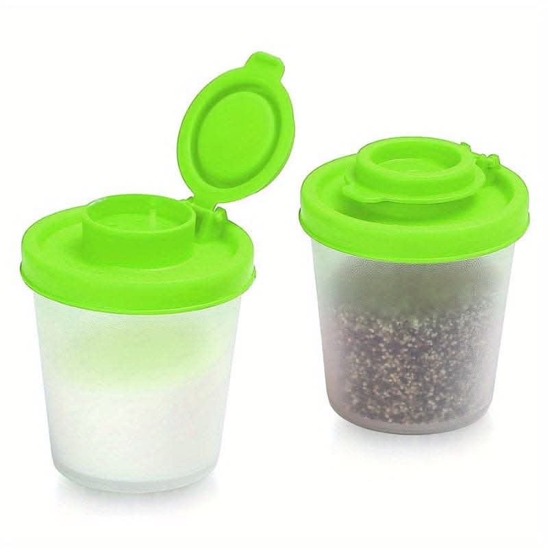 Spice Jar Set with Shaker Pour Lids - Moisture-Proof Plastic Seasoning Containers