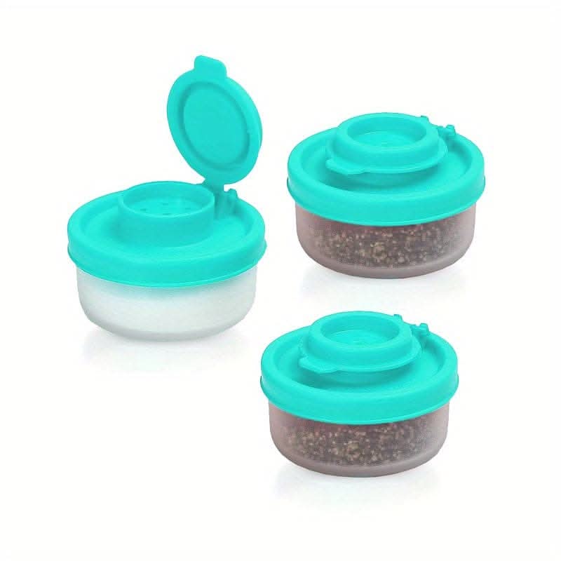 Spice Jar Set with Shaker Pour Lids - Moisture-Proof Plastic Seasoning Containers