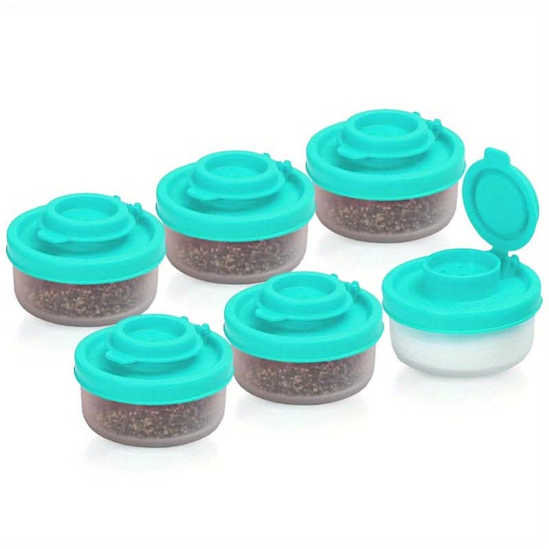 Spice Jar Set with Shaker Pour Lids - Moisture-Proof Plastic Seasoning Containers