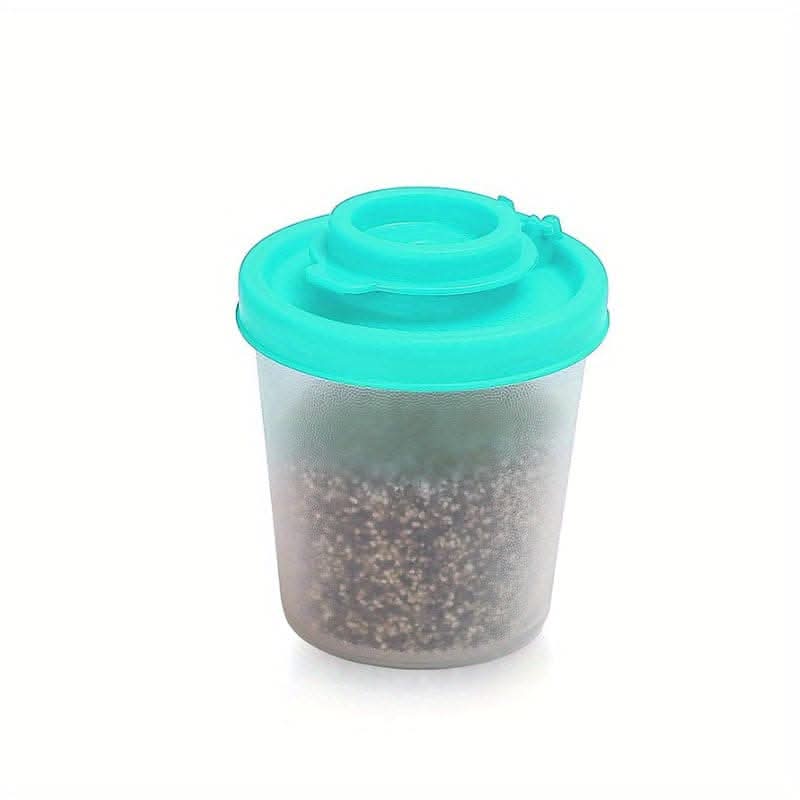 Spice Jar Set with Shaker Pour Lids - Moisture-Proof Plastic Seasoning Containers