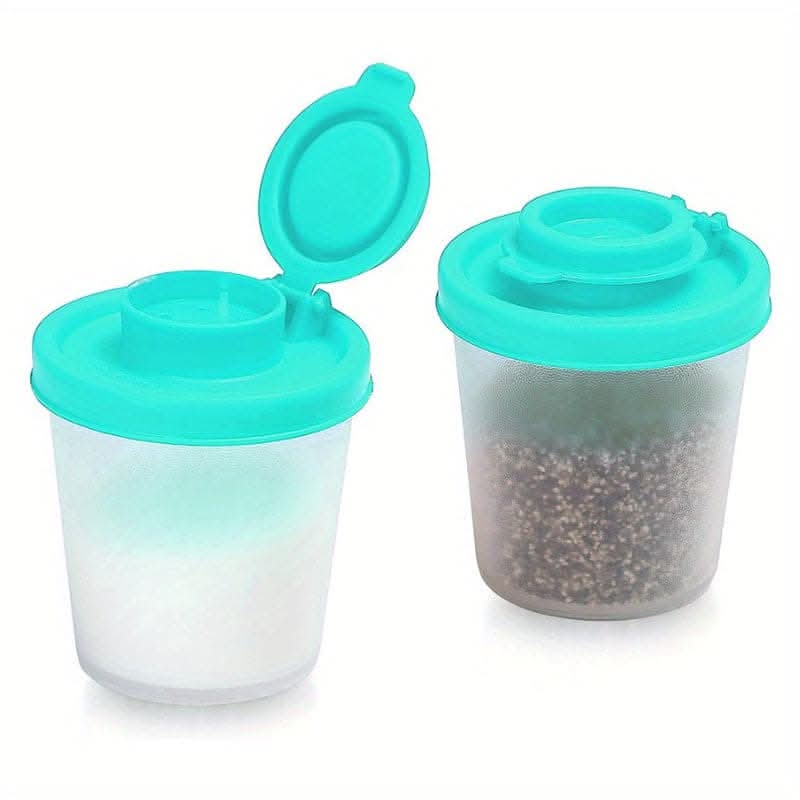 Spice Jar Set with Shaker Pour Lids - Moisture-Proof Plastic Seasoning Containers