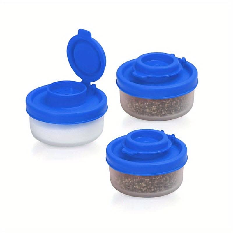 Spice Jar Set with Shaker Pour Lids - Moisture-Proof Plastic Seasoning Containers