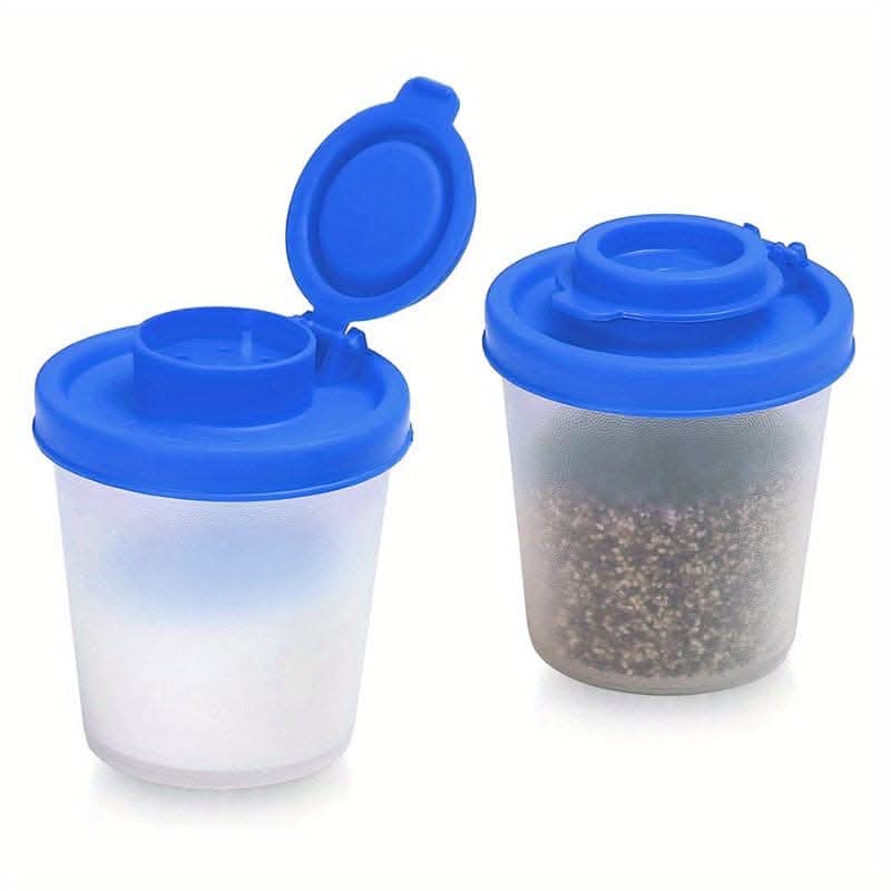 Spice Jar Set with Shaker Pour Lids - Moisture-Proof Plastic Seasoning Containers