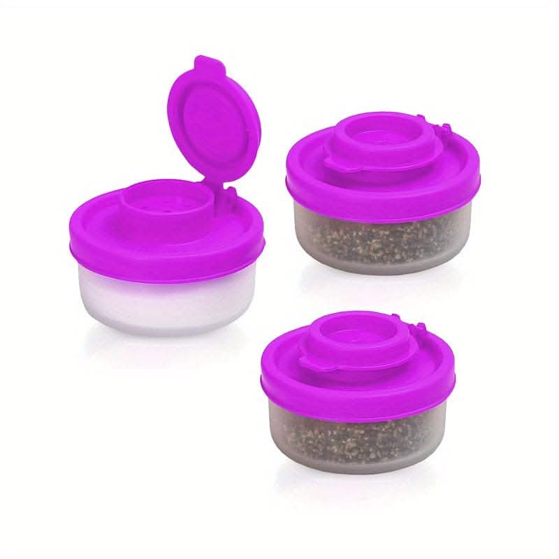 Spice Jar Set with Shaker Pour Lids - Moisture-Proof Plastic Seasoning Containers