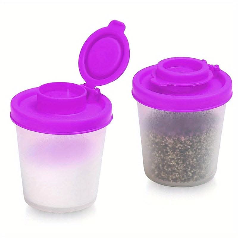 Spice Jar Set with Shaker Pour Lids - Moisture-Proof Plastic Seasoning Containers