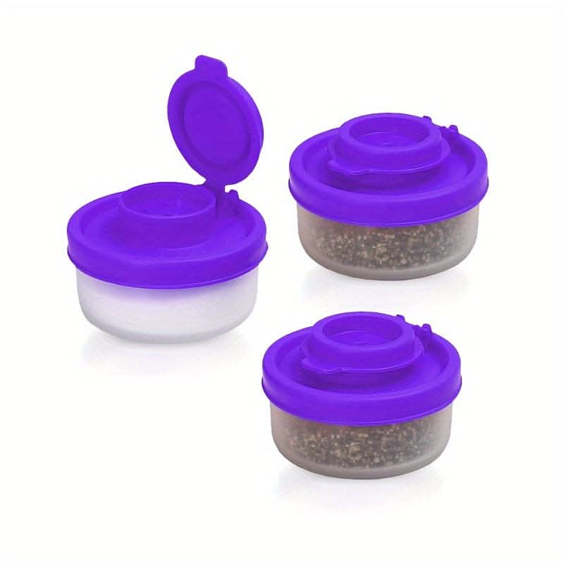 Spice Jar Set with Shaker Pour Lids - Moisture-Proof Plastic Seasoning Containers