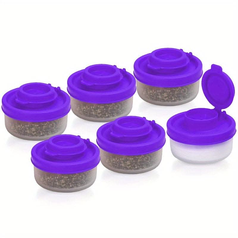 Spice Jar Set with Shaker Pour Lids - Moisture-Proof Plastic Seasoning Containers