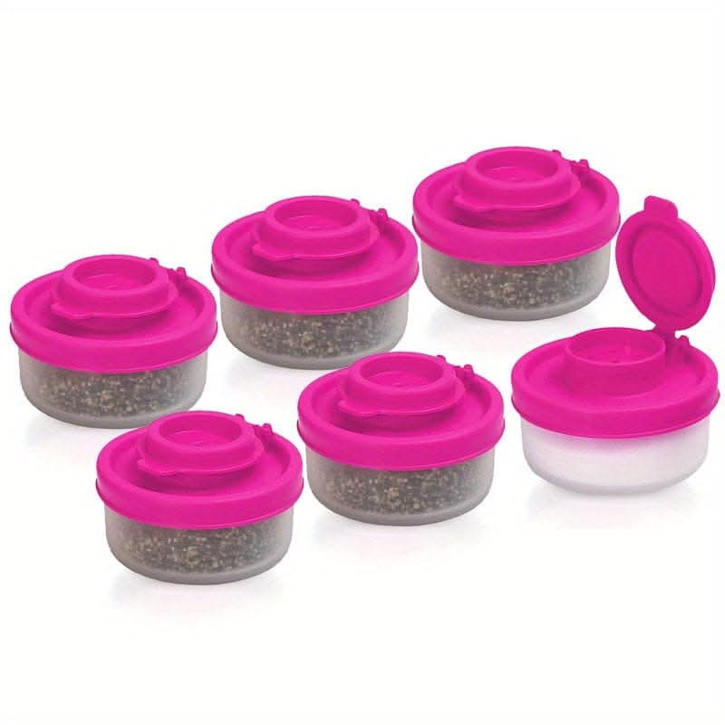 Spice Jar Set with Shaker Pour Lids - Moisture-Proof Plastic Seasoning Containers
