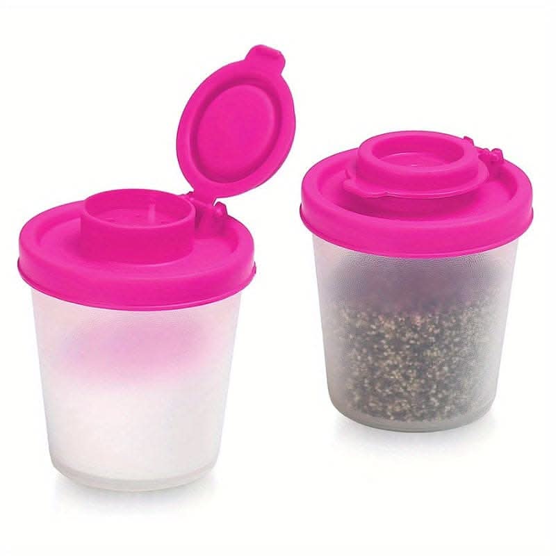 Spice Jar Set with Shaker Pour Lids - Moisture-Proof Plastic Seasoning Containers