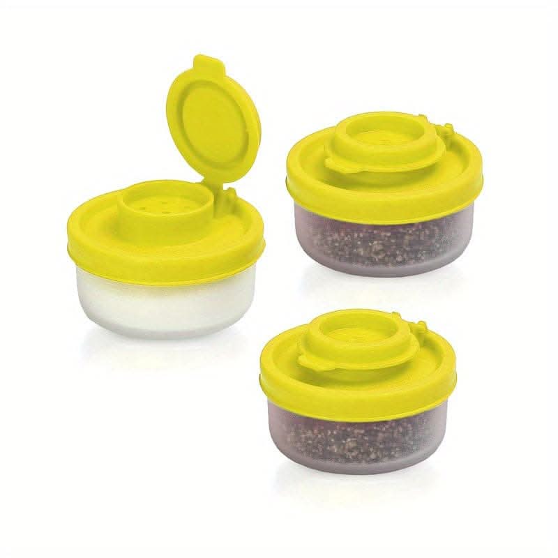 Spice Jar Set with Shaker Pour Lids - Moisture-Proof Plastic Seasoning Containers