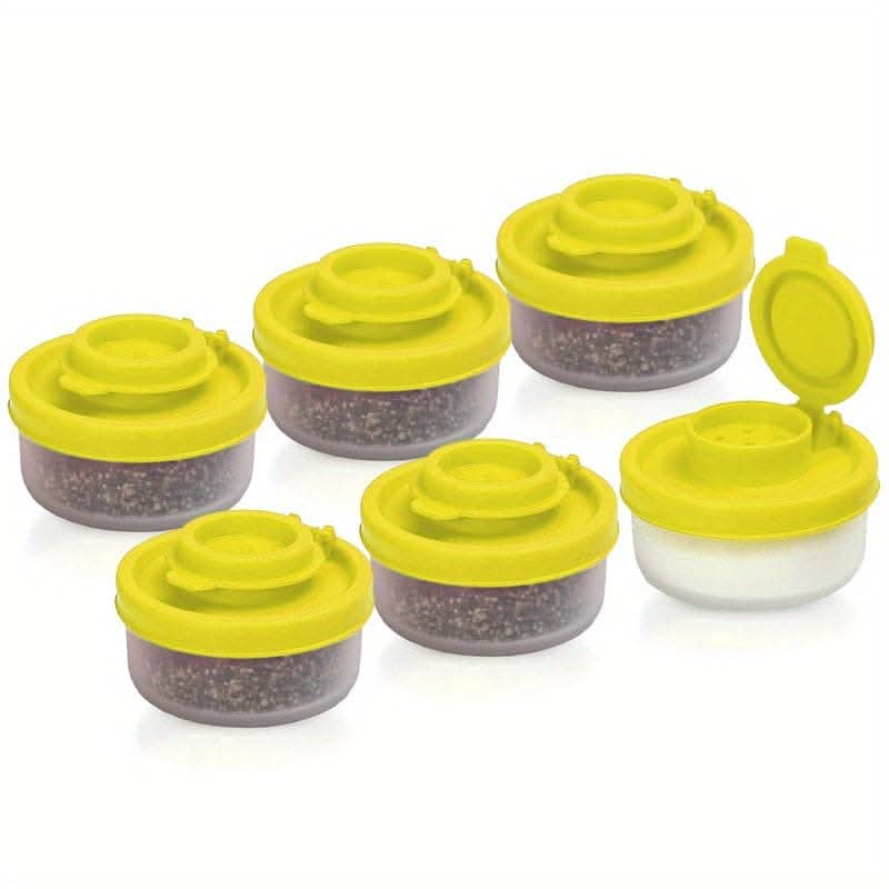 Spice Jar Set with Shaker Pour Lids - Moisture-Proof Plastic Seasoning Containers