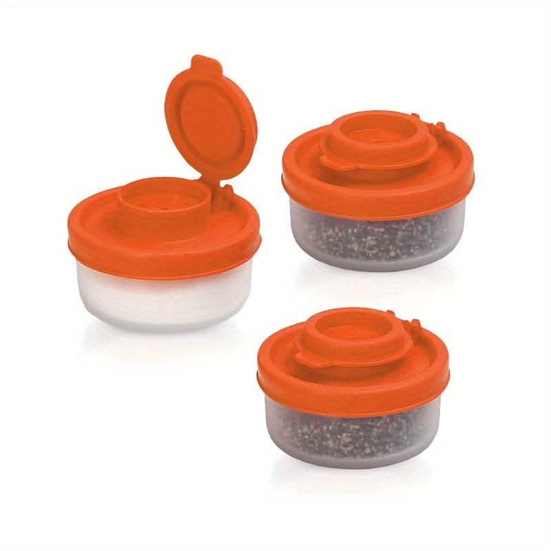 Spice Jar Set with Shaker Pour Lids - Moisture-Proof Plastic Seasoning Containers