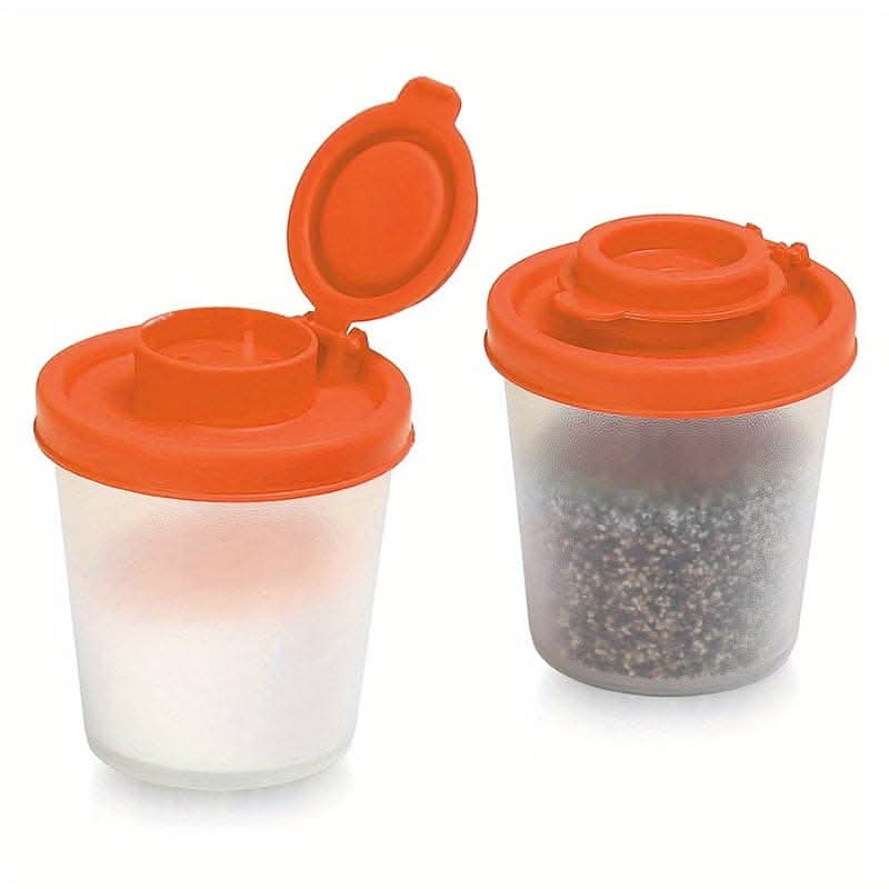 Spice Jar Set with Shaker Pour Lids - Moisture-Proof Plastic Seasoning Containers