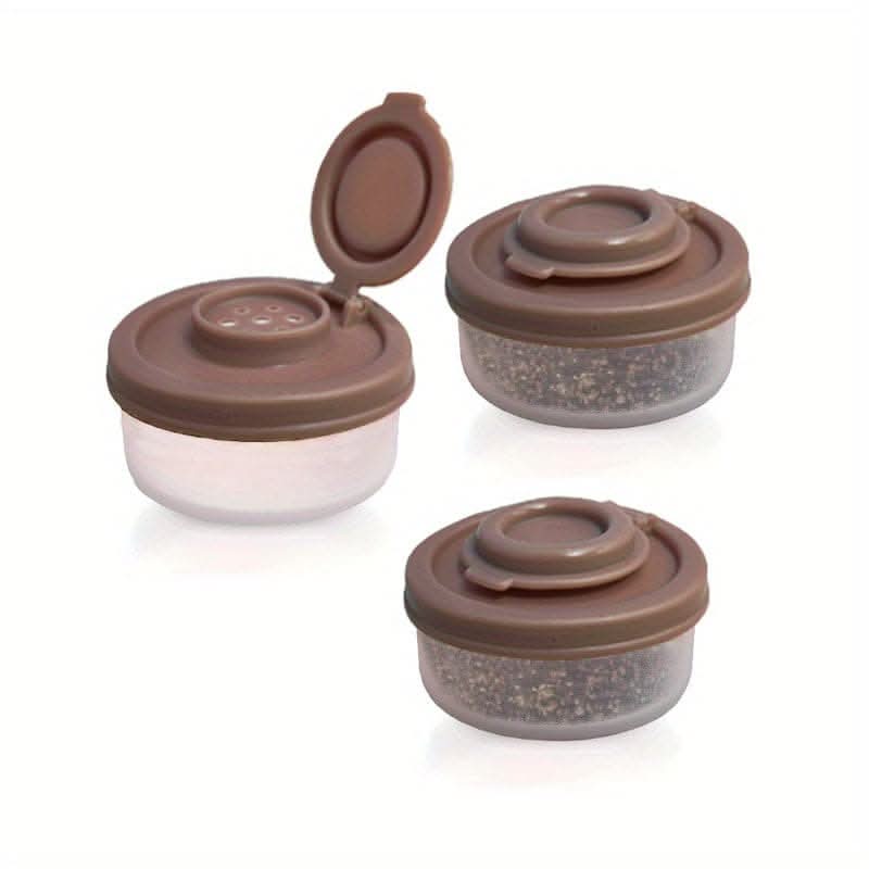 Spice Jar Set with Shaker Pour Lids - Moisture-Proof Plastic Seasoning Containers