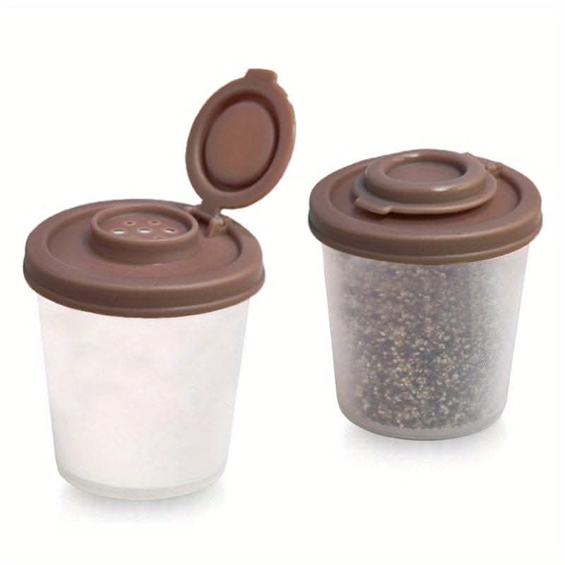 Spice Jar Set with Shaker Pour Lids - Moisture-Proof Plastic Seasoning Containers