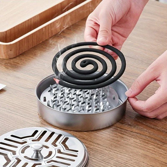 Portable Stainless Steel Mosquito Coil Holder for Home & Outdoor Use