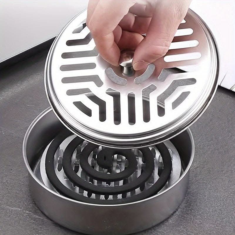 Portable Stainless Steel Mosquito Coil Holder for Home & Outdoor Use