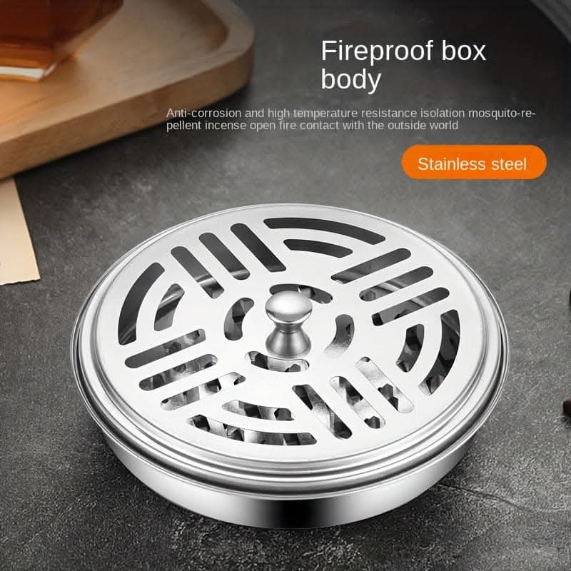 Portable Stainless Steel Mosquito Coil Holder for Home & Outdoor Use