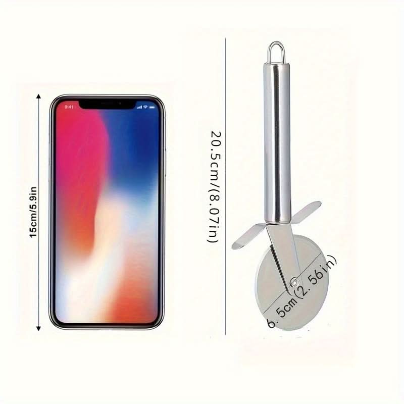 Stainless Steel Pizza Cutter Wheel - Easy-Grip Slicer