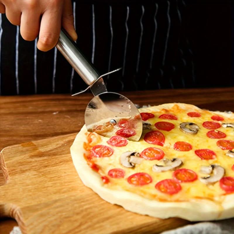 Stainless Steel Pizza Cutter Wheel - Easy-Grip Slicer